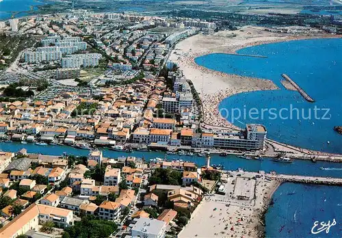 AK / Ansichtskarte Le_Grau du Roi_30_Gard La plage de la Rive Droite et le Boucanet Vue aerienne 