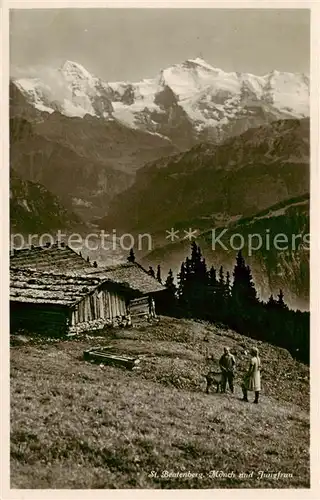 AK / Ansichtskarte St_Beatenberg_BE mit Moench und Jungfrau 