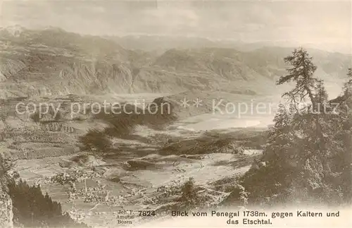 AK / Ansichtskarte  Kaltern_Caldaro_Suedtirol_IT Blick von Penegal ins Etschtal 