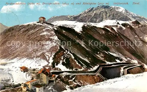 AK / Ansichtskarte  Stilfserjoch_2750m_Passo_dello_Stelvio_IT Ferdinandshoehe Dreisprechen und Roetelspitze 