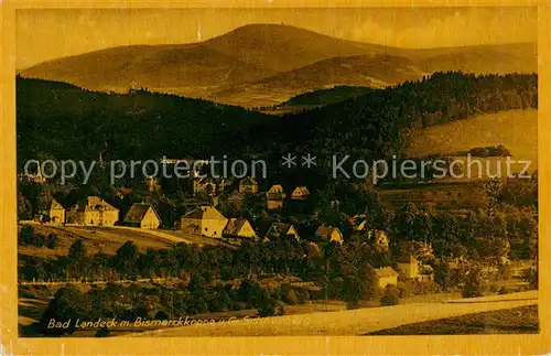 AK / Ansichtskarte 73823910 Bad_Landeck_Schlesien_PL mit Bismarckkoppe und Gr Schneeberg Feldpost 