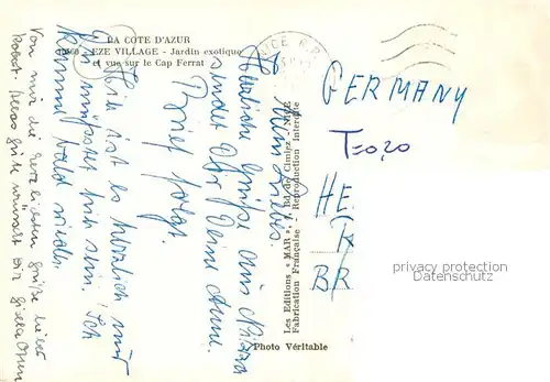 AK / Ansichtskarte Eze sur Mer_06 Jardin exotique et vue sur le Cap Ferrat 