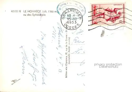 AK / Ansichtskarte Hohneck_Le_88_Vosges Vue des Spitzpkoepfle 