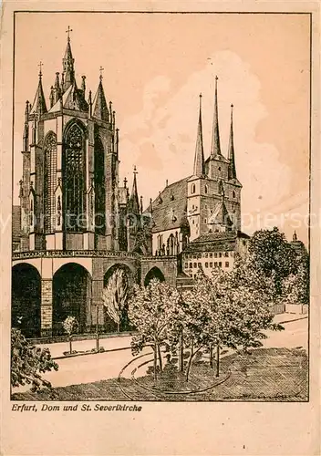 AK / Ansichtskarte  Erfurt Dom und St Severikirche Erfurt