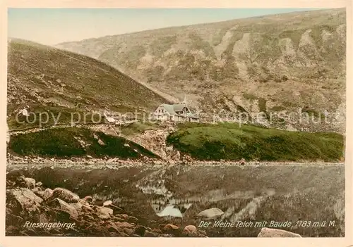 AK / Ansichtskarte  Riesengebirge_Schlesischer_Teil Kleiner Teich mit Teichbaude 