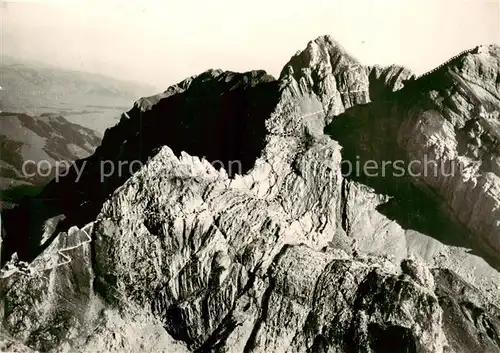 AK / Ansichtskarte Saentis_2504m_AR Route Tierwies Fliegeraufnahme 