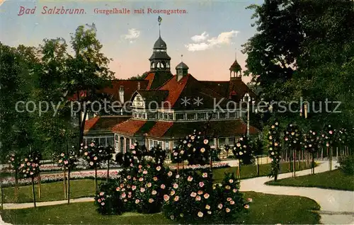 AK / Ansichtskarte  Bad_Salzbrunn_Szczawno-Zdroj_PL Gurgelhalle mit Rosengarten 