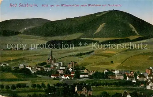 AK / Ansichtskarte 73824030 Bad_Salzbrunn_Szczawno-Zdroj_PL Blick von der Wilhelmshoehe nach Weisstein mit Hochwald 