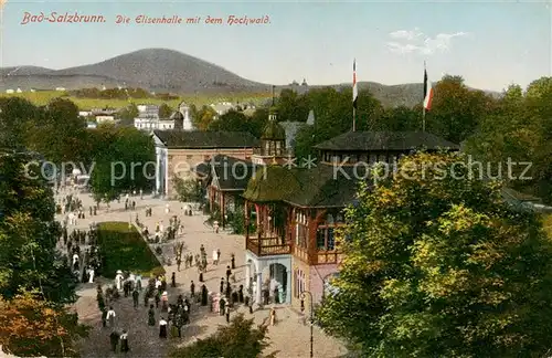 AK / Ansichtskarte  Bad_Salzbrunn_Szczawno-Zdroj_PL Die Elisenhalle mit dem Hochwald 