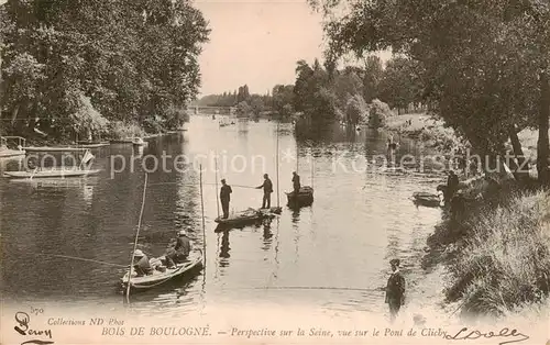 AK / Ansichtskarte Bois_de_Boulogne_Paris Perspective sur la Seine vue sur le Pont de Clichy 
