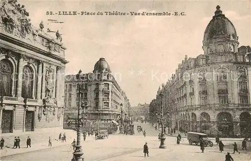 AK / Ansichtskarte Lille_59 Place du Theatre Vue densemble  