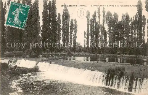 AK / Ansichtskarte Ste Jamme sur Sarthe Barrage sur la Sarthe a la Fonderie Chappee 