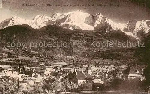 AK / Ansichtskarte Sallanches_74_Haute Savoie Vue generale et le Mont Blanc 