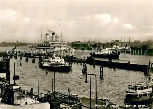 AK / Ansichtskarte  Dampfer_Oceanliner Hamburg Dampfer ITALIA im Hafen 