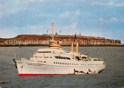 AK / Ansichtskarte 73824201 Dampfer_Oceanliner Helgoland MS Wappen von Hamburg auf der Reede 