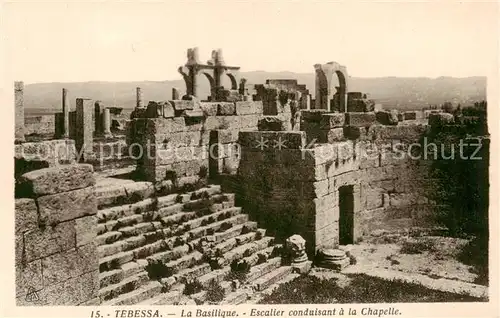 AK / Ansichtskarte  Tebessa_Algerie La Basilique Escalier conduisant a la Chapelle 