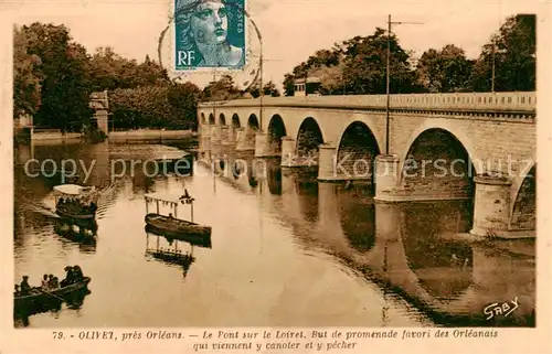 AK / Ansichtskarte Olivet_45_Loiret pres Orleans Le Pont sur le Loiret But de promenade favori des Orleanais qui viennent y canoter e y pecher 