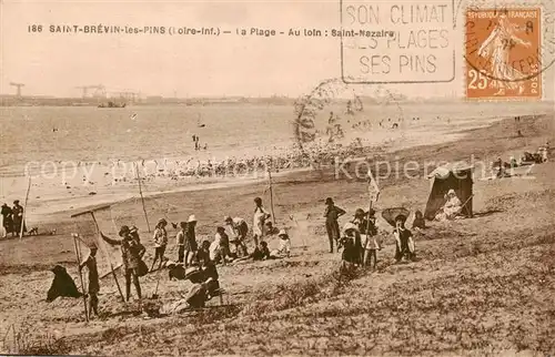AK / Ansichtskarte Saint Brevin les Pins La Plage Au loin Saint Nazaire Saint Brevin les Pins