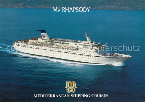 AK / Ansichtskarte 73824435 Dampfer_Oceanliner MV Rhapsody MSC  