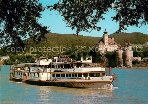 AK / Ansichtskarte  Dampfer_Seitenrad MFS Stadt Wien Schloss und Kloster Schoenbuehel 