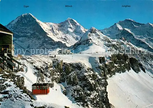 AK / Ansichtskarte  Seilbahn_Cable-Car_Telepherique Maennlichen Eiger Moench Jungfrau  