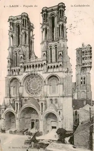AK / Ansichtskarte Laon_02_Aisne Facade de la Cathedrale 