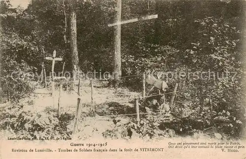 AK / Ansichtskarte Luneville_54_Meurthe et Moselle Tombes de Soldats francais dans la foret de Vitrimont 