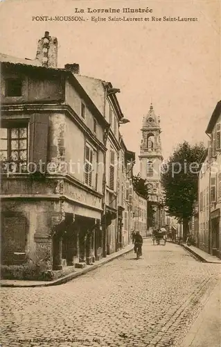 AK / Ansichtskarte Pont a Mousson_54 Eglise Saint Laurent et Rue Saint Laurent 