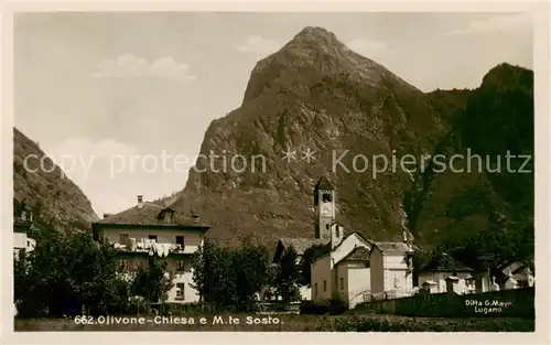 AK / Ansichtskarte Olivone_TI Chiesa e Monte Sosto 