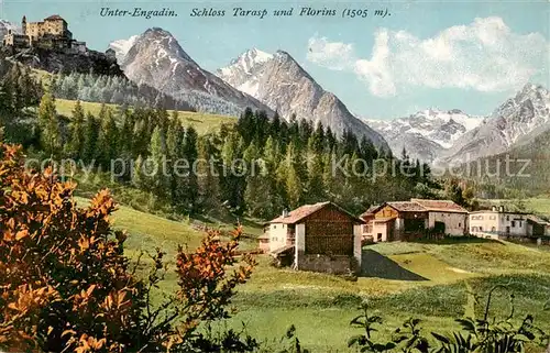 AK / Ansichtskarte Unterengadin_GR Schloss Tarasp und Florins Unterengadin GR