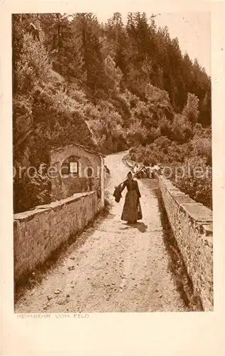 AK / Ansichtskarte Grison_Graubuenden_Kanton_GR Heimkehr vom Feld 