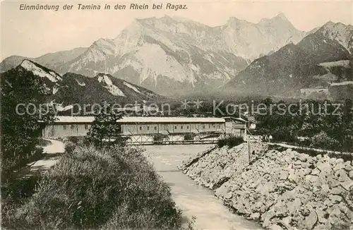 AK / Ansichtskarte Ragaz_Bad_SG Einmuendung der Tamina in den Rhein 