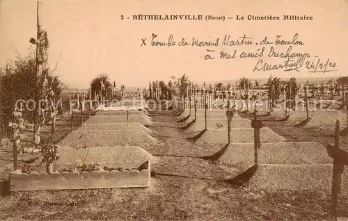 AK / Ansichtskarte Bethelainville Le Cimetiere Militaire Bethelainville
