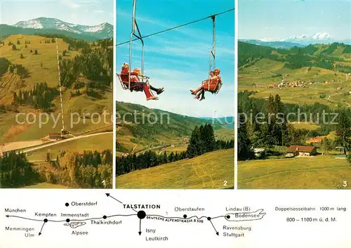 AK / Ansichtskarte Sessellift_Chairlift_Telesiege Huendlealp Oberstaufen Allgaeu 