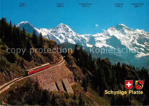 AK / Ansichtskarte Zahnradbahn Schweiz Schynige Platte Bahn Eiger Moench Jungfrau  