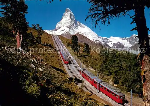 AK / Ansichtskarte Zahnradbahn Gornergratbahn bei Riffelalp ob Zermatt 