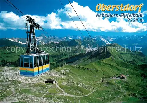 AK / Ansichtskarte Seilbahn_Cable Car_Telepherique Oberstdorf Nebelhorn Gipfelbahn Allgaeuer Alpen 