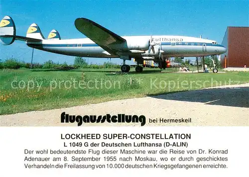 AK / Ansichtskarte Flugzeuge_Zivil Lufthansa L 1049 G D Alin  
