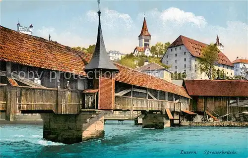 AK / Ansichtskarte Luzern__LU Spreuerbruecke 