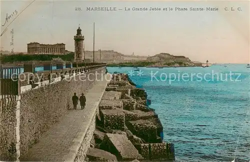 AK / Ansichtskarte Marseille_13 La Grande Jetee et le Phare Sainte Marie 