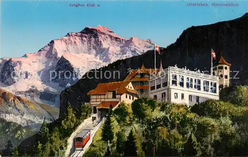 AK / Ansichtskarte Interlaken_BE mit Jungfrauund Heimwehfluh Interlaken_BE