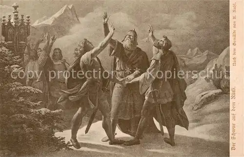 AK / Ansichtskarte Ruetli_Vierwaldstaettersee_UR Der Schwur auf dem Ruetli Gemaelde 