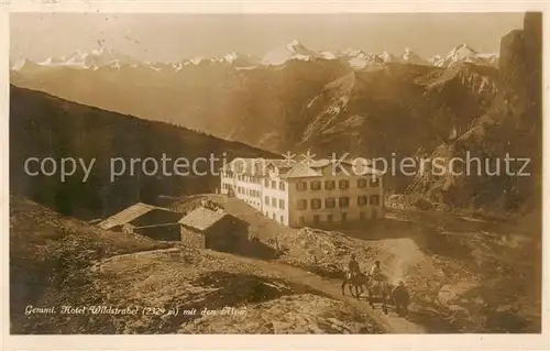 AK / Ansichtskarte Gemmi_VS Hotel Wildstrubel mit den Alpen 