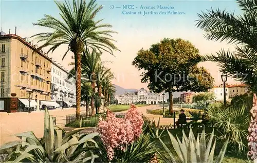 AK / Ansichtskarte Nice__06_Nizza Avenue Massena Casino et Jardins des Palmiers
