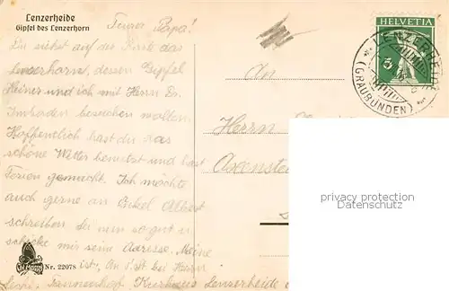 AK / Ansichtskarte Lenzerheide_GR Gipfel des Lenzerhorns Lenzerheide GR