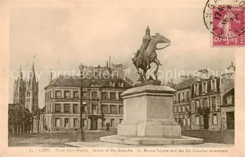 AK / Ansichtskarte Caen_14 Place Saint Martin Statue de Da Guesclin 