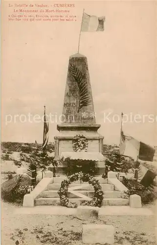 AK / Ansichtskarte Cumieres La Bataille de Verdun Le Monument du Mort Homme Cumieres