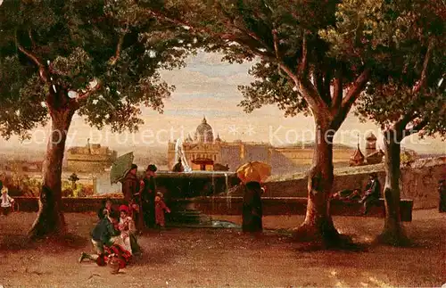 AK / Ansichtskarte  Rom__Roma_IT Blick vom Monte Pincio auf St Peter mit Vatican und die Engelsburg 