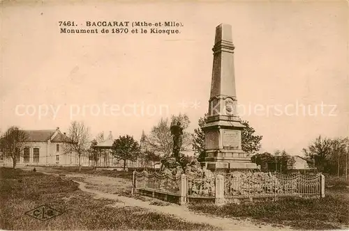 AK / Ansichtskarte Baccarat_54 Monument de 1870 et le Kiosque 