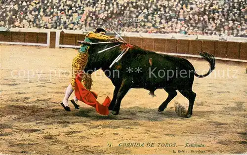 AK / Ansichtskarte  Stierkampf_Corrida_de_Toros_Bullfight Corroda de Toras Estocada  